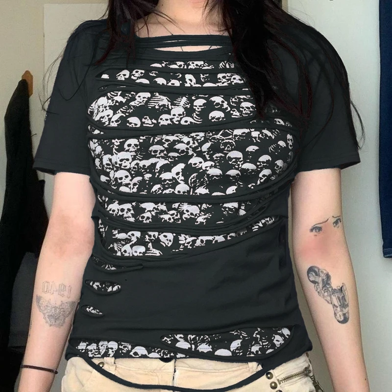 Женская футболка в стиле Харадзюку, Готическая футболка с длинным рукавом, винтажный кроп-топ с принтом скелета, ажурная футболка в стиле па...
Женская футболка в стиле Харадзюку, Готическая футболка с длинным рукавом, винтажный кроп-топ с принтом скелета, ажурная футболка в стиле па...