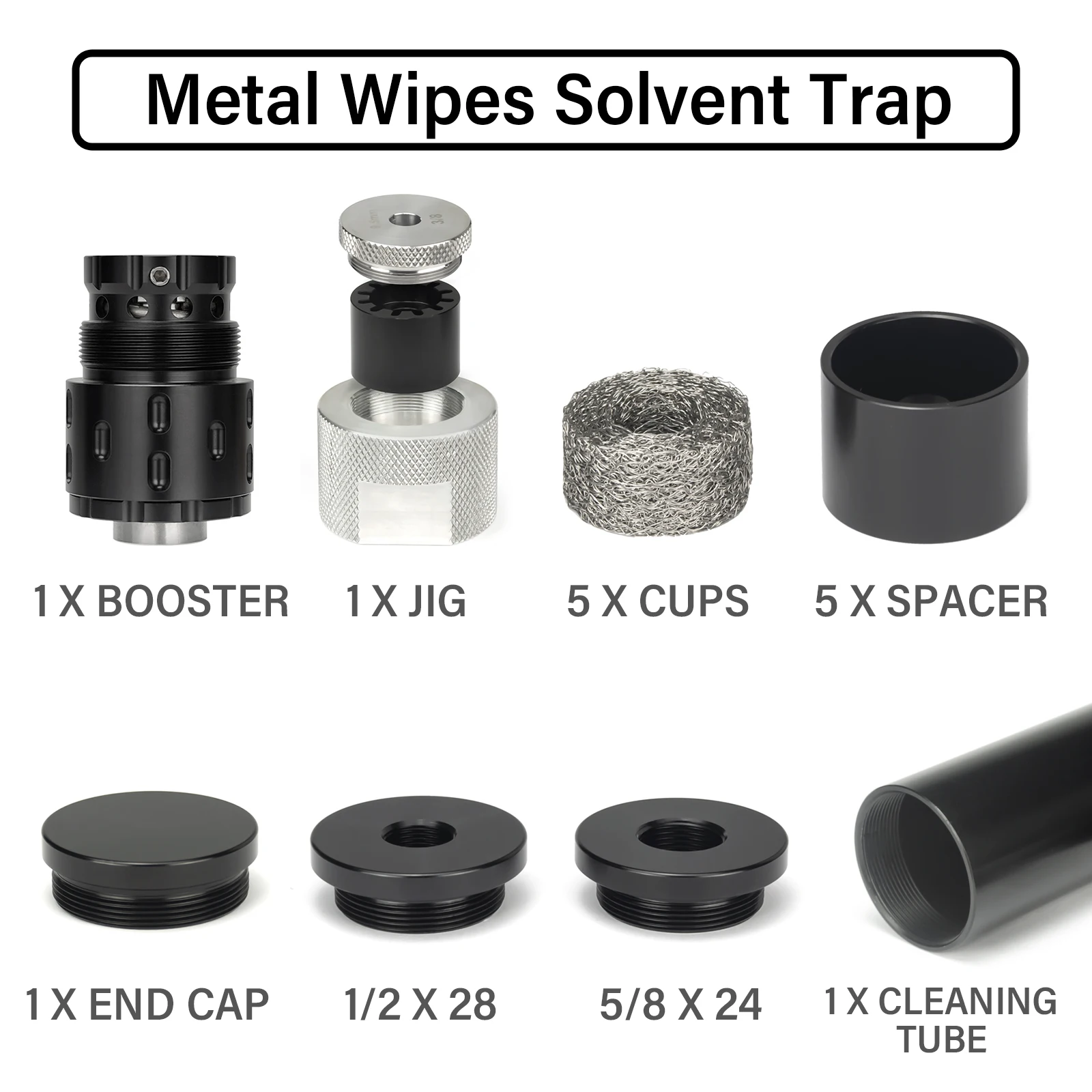 7.5"L 1.5"OD 5x Metal Wipes Aluminum 1/2x28+5/8x24 Solvent Fuel Filter Trap 1-3/16x24 + 1/2x28,.578x28,13.5x1LH,9/16x24 Booster 
7.5"L 1.5"OD 5x Metal Wipes Aluminum 1/2x28+5/8x24 Solvent Fuel Filter Trap 1-3/16x24 + 1/2x28,.578x28,13.5x1LH,9/16x24 Booster