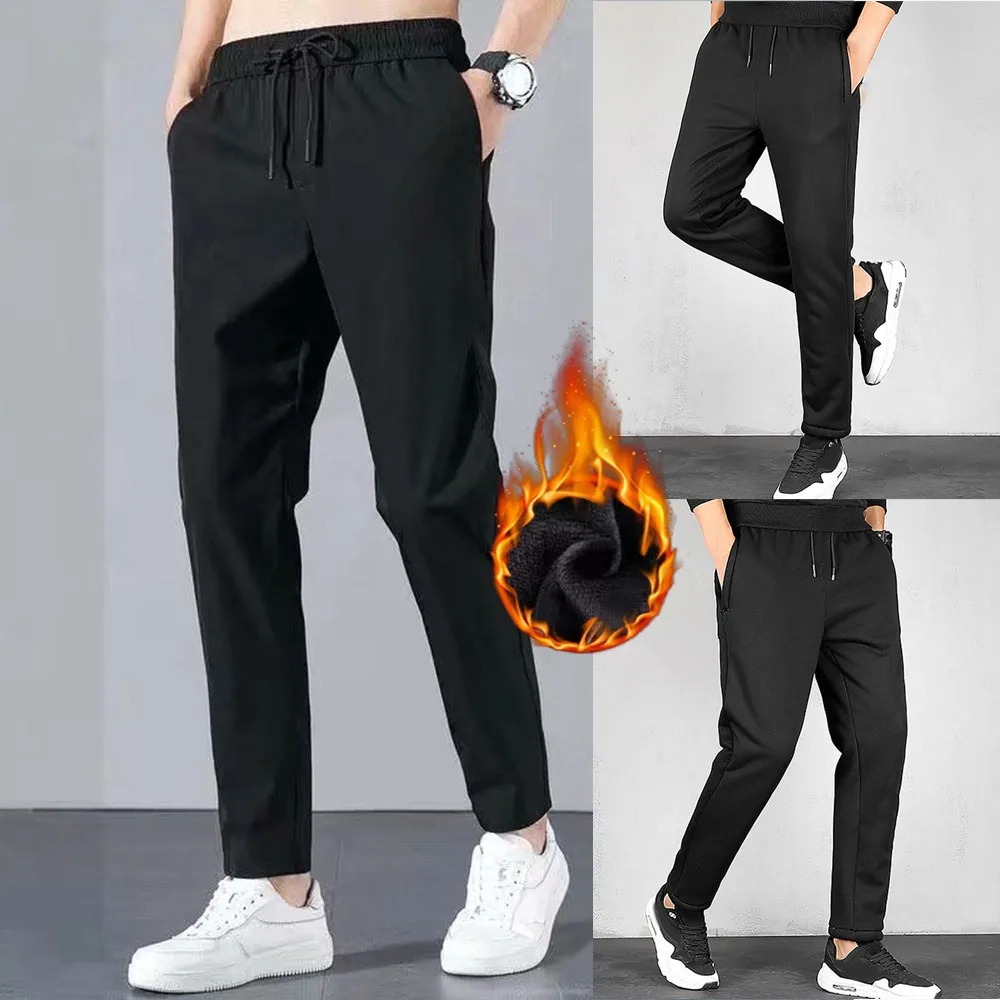 Winter Pants Men Fur Lined Joggers Thick Sweatpants Drawstring Trousers Men Fleece Running Pants Warm Velvet Ankle-Tied Pants
Winter Pants Men Fur Lined Joggers Thick Sweatpants Drawstring Trousers Men Fleece Running Pants Warm Velvet Ankle-Tied Pants