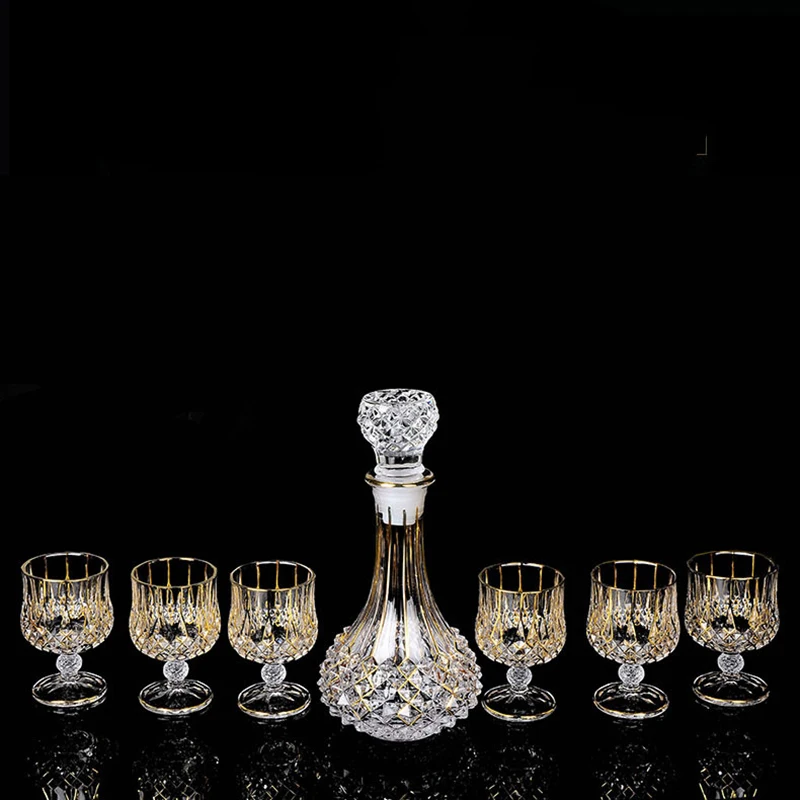Crystal Glass Whiskey Decanter And Glasses Bar Set, Includes Whisky Decanter And 6 Cocktail Glasses - 7 Piece Set 220407-06
Crystal Glass Whiskey Decanter And Glasses Bar Set, Includes Whisky Decanter And 6 Cocktail Glasses - 7 Piece Set 220407-06