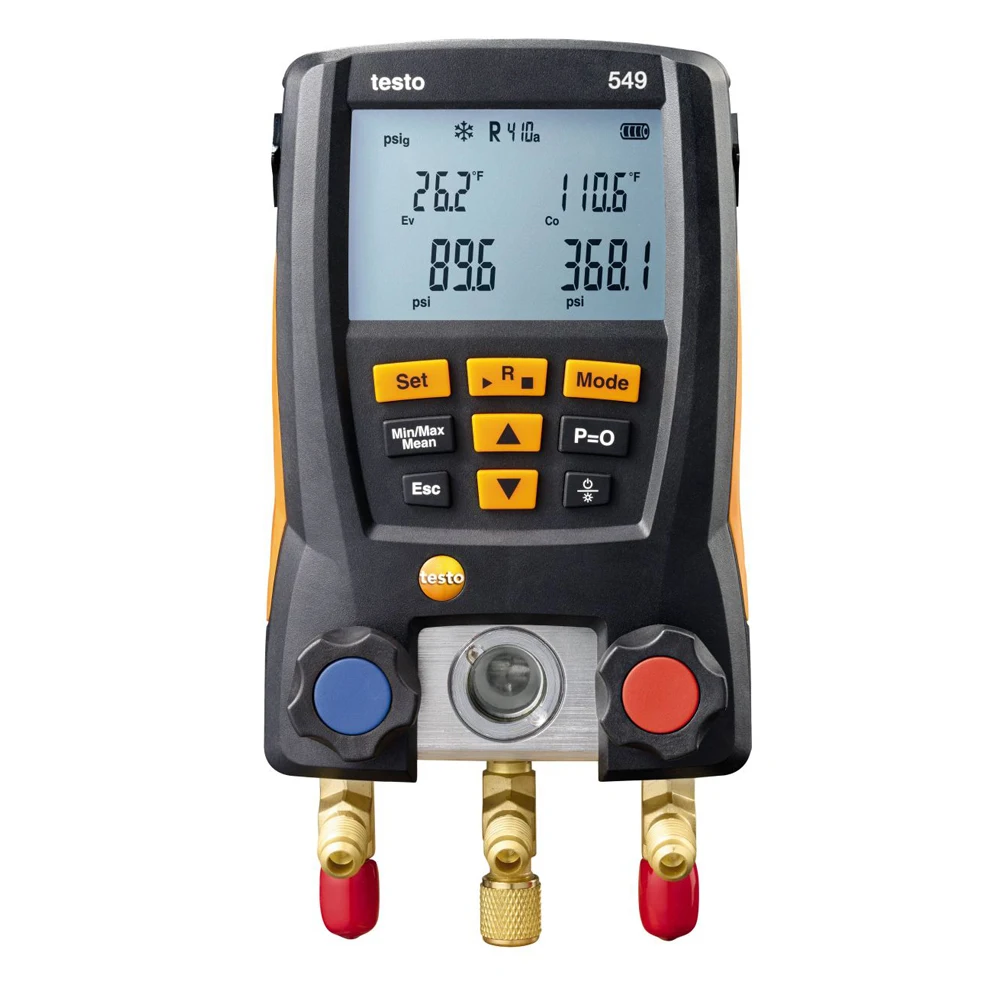 New Testo 549 Digital Manifold Meter Air Conditioner Refrigerant Pressure Gauge 0560 0550
New Testo 549 Digital Manifold Meter Air Conditioner Refrigerant Pressure Gauge 0560 0550