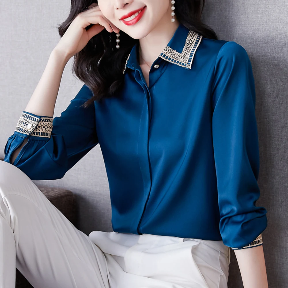 Korean Satin Blouse 2022 New Elegant Office Ladies Long Sleeve Blouse Top Retro Urban Fashion Blouse
Korean Satin Blouse 2022 New Elegant Office Ladies Long Sleeve Blouse Top Retro Urban Fashion Blouse