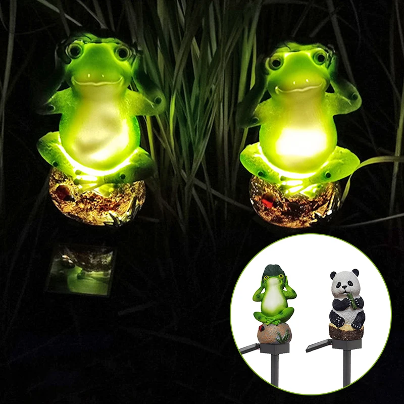 1pc Resin Frog/Panda Statue Lawn Stake Lamp Waterproof Outdoor Garland Solar Powered Lamp for Garden Yard Decoration
1pc Resin Frog/Panda Statue Lawn Stake Lamp Waterproof Outdoor Garland Solar Powered Lamp for Garden Yard Decoration