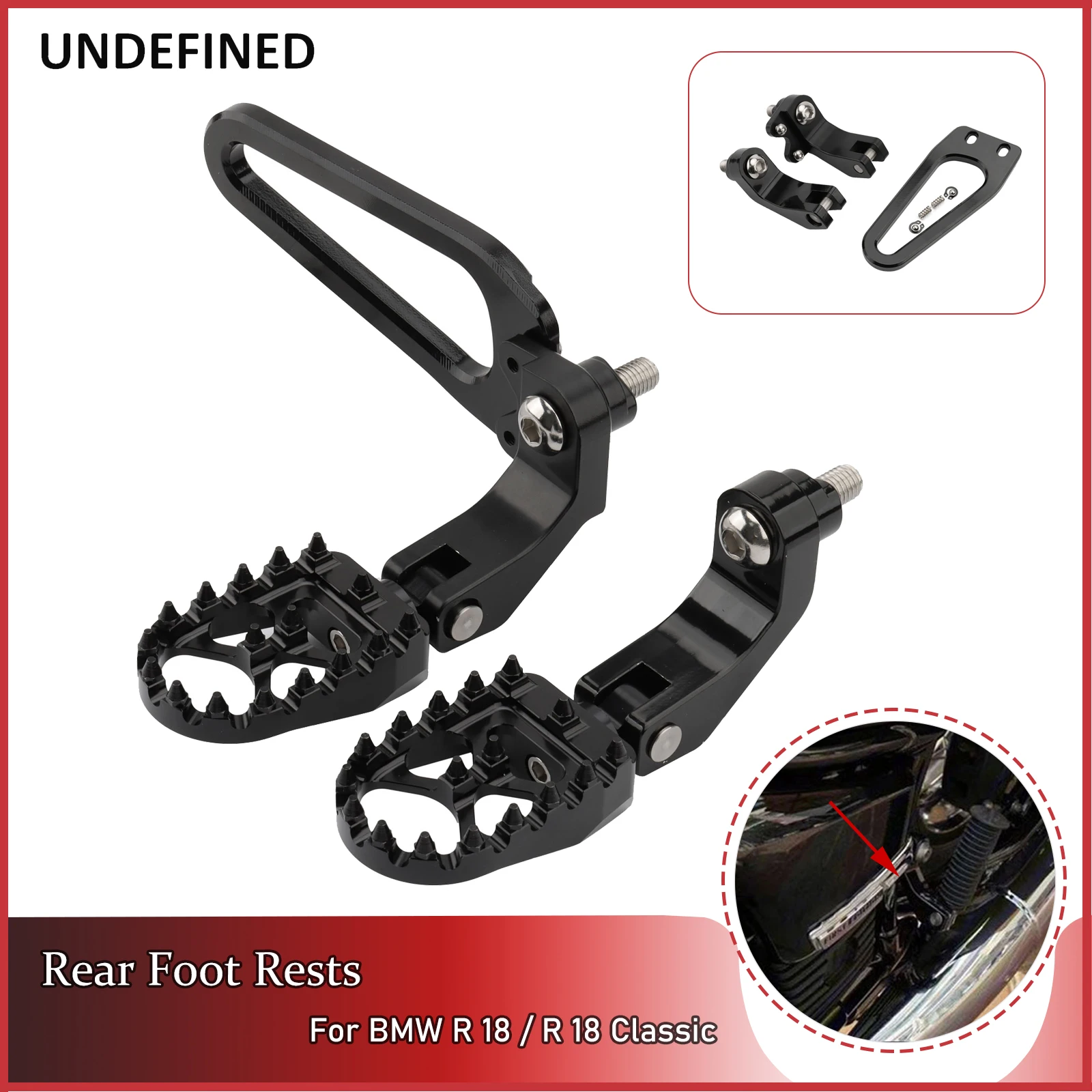 For BMW R 18 Motorcycle Rear Foot Rests Black Pegs Pedal Footrests Passenger Footpegs Mounting Kit R18 Classic Accessories
For BMW R 18 Motorcycle Rear Foot Rests Black Pegs Pedal Footrests Passenger Footpegs Mounting Kit R18 Classic Accessories