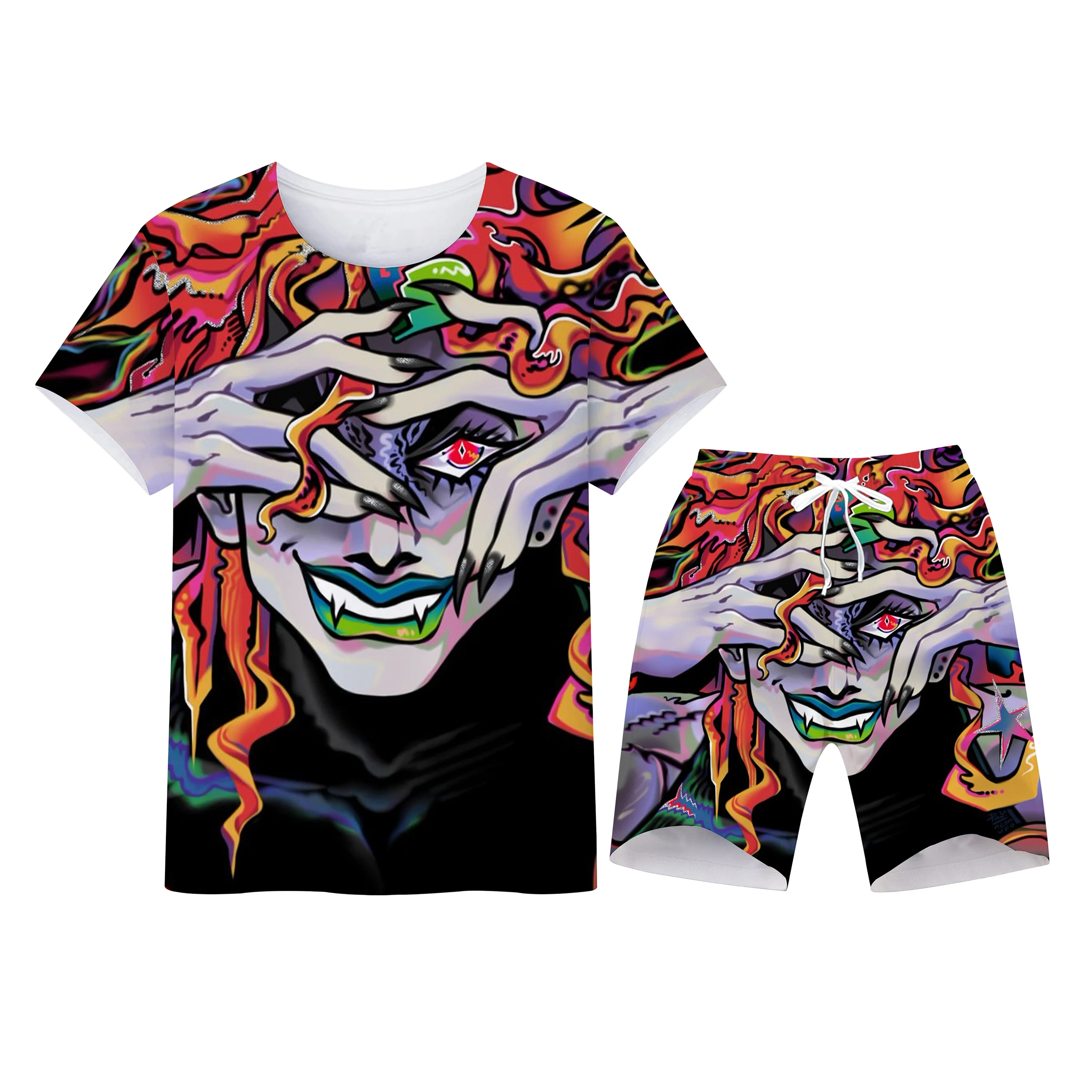 Summer 3D Printed Men's T-Shirt + Shorts Suit Horror Skull Men's Sports Suit O Neck Short Sleeve Cool Men's Suit
Summer 3D Printed Men's T-Shirt + Shorts Suit Horror Skull Men's Sports Suit O Neck Short Sleeve Cool Men's Suit