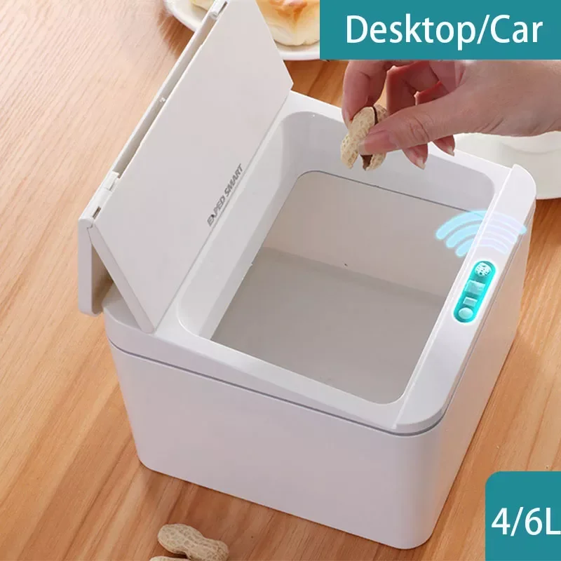 4/6L Square Smart Trash Can for Kitchen Mini Small Car Desktop Storage Bucket Motion Sensor Garbage Bins Electric Touch Dustbin 
4/6L Square Smart Trash Can for Kitchen Mini Small Car Desktop Storage Bucket Motion Sensor Garbage Bins Electric Touch Dustbin