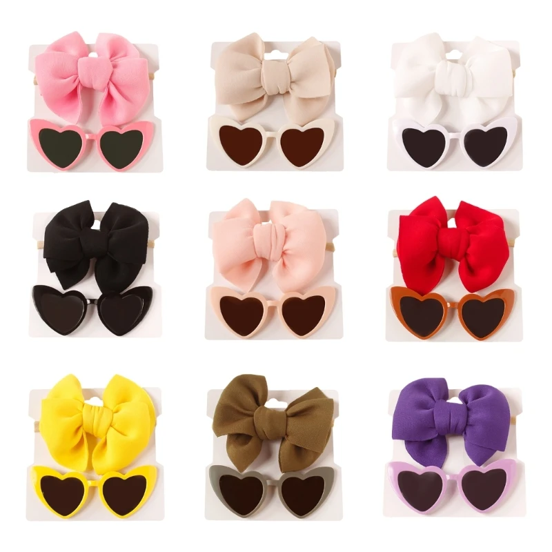 Bows Hair Band & Heart-shaped Sunglasses Set Baby Girls Headband Sunglasses for Newborn Children Photography Props
Bows Hair Band & Heart-shaped Sunglasses Set Baby Girls Headband Sunglasses for Newborn Children Photography Props