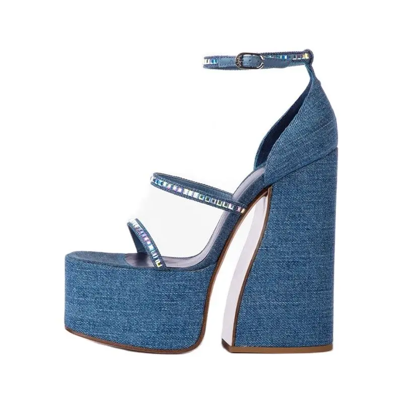 Brand New Denim Crystal Platform Sandals 2023 Summer Women Round Toe High Heel Pumps Slippers Banquet Dress Party Shoes Size 43
Brand New Denim Crystal Platform Sandals 2023 Summer Women Round Toe High Heel Pumps Slippers Banquet Dress Party Shoes Size 43