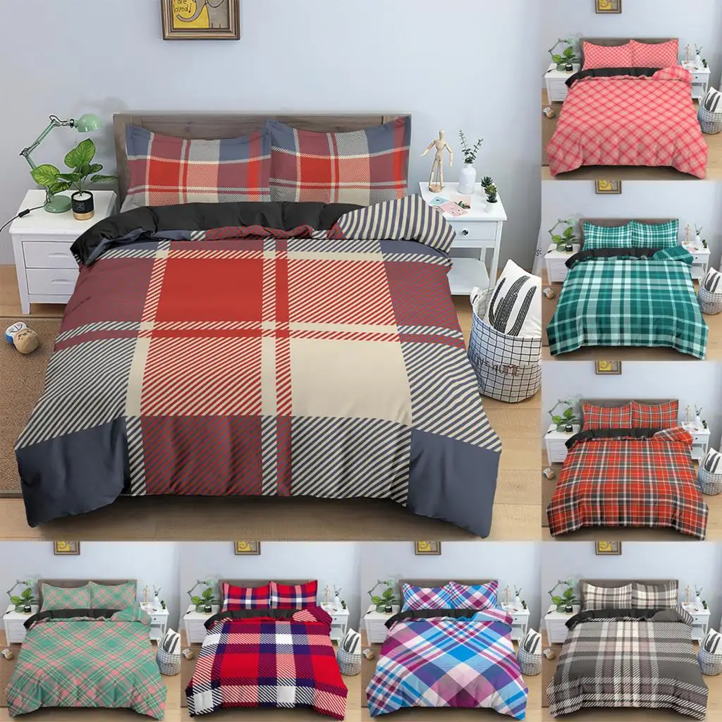 3D Plaid Print Duvet Cover Geometry Bedding Set Soft Bedclothes Queen King Size Quilt Cover With Pillowcases Home Decor Bedding
3D Plaid Print Duvet Cover Geometry Bedding Set Soft Bedclothes Queen King Size Quilt Cover With Pillowcases Home Decor Bedding
