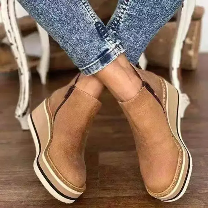 New Winter Wedges Women Boots Comfortable Ankle Boots Shoes Round Toe 4cm Heel Lace Up and Zip Thicken Botas De Mujer Size 35-43
New Winter Wedges Women Boots Comfortable Ankle Boots Shoes Round Toe 4cm Heel Lace Up and Zip Thicken Botas De Mujer Size 35-43