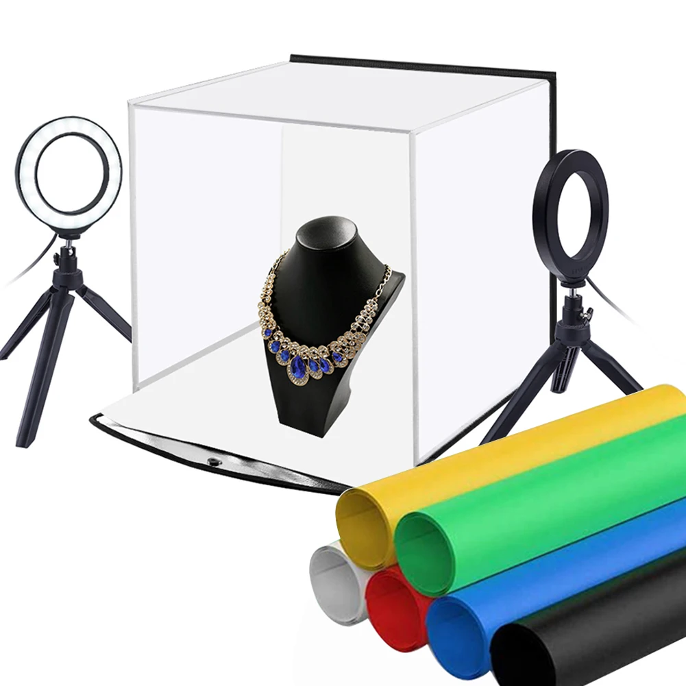 PULUZ 30cm LED Ring Light box Lightbox Photo Studio Box Photography Light Studio Shooting Tent Soft Box Kit & 6 Color Backdrops
PULUZ 30cm LED Ring Light box Lightbox Photo Studio Box Photography Light Studio Shooting Tent Soft Box Kit & 6 Color Backdrops