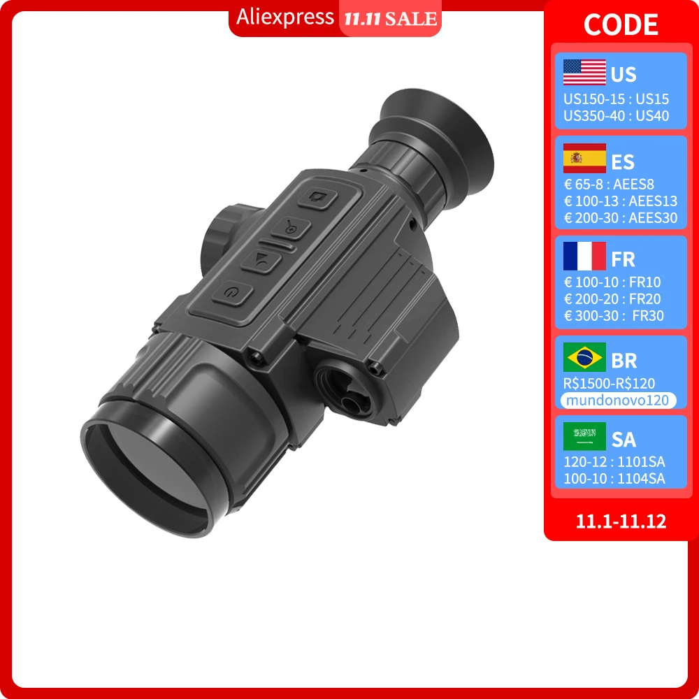 C19 HD Hunting Thermal Imager Laser Range Monocular Scope 640*480 for Night Vision Monocle Optical Sight
C19 HD Hunting Thermal Imager Laser Range Monocular Scope 640*480 for Night Vision Monocle Optical Sight