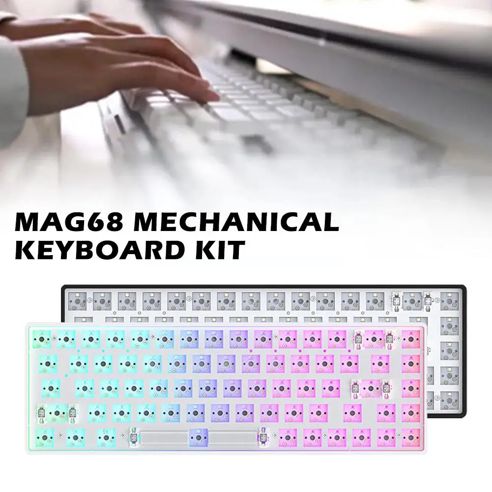 MAG68 Mechanical Keyboard Kit Gasket Kit RGB Backlit Hot Swappable Keyboard Customized Aluminum Type-C NKRO Alloy Keyboard A5C2
MAG68 Mechanical Keyboard Kit Gasket Kit RGB Backlit Hot Swappable Keyboard Customized Aluminum Type-C NKRO Alloy Keyboard A5C2