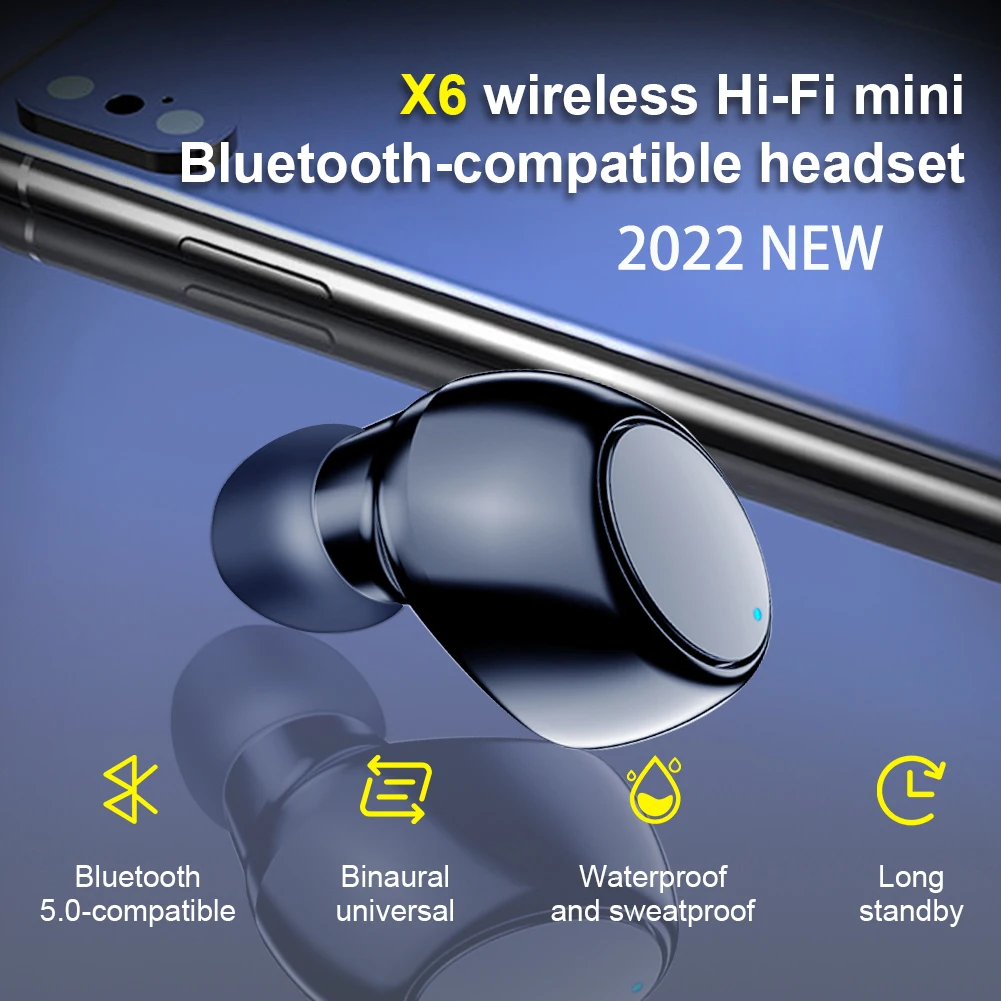 X6 Mini Wireless Bluetooth Headset In-ear Single earplug Motion hands-free stereo Audio microphone is suitable for smart phones
X6 Mini Wireless Bluetooth Headset In-ear Single earplug Motion hands-free stereo Audio microphone is suitable for smart phones