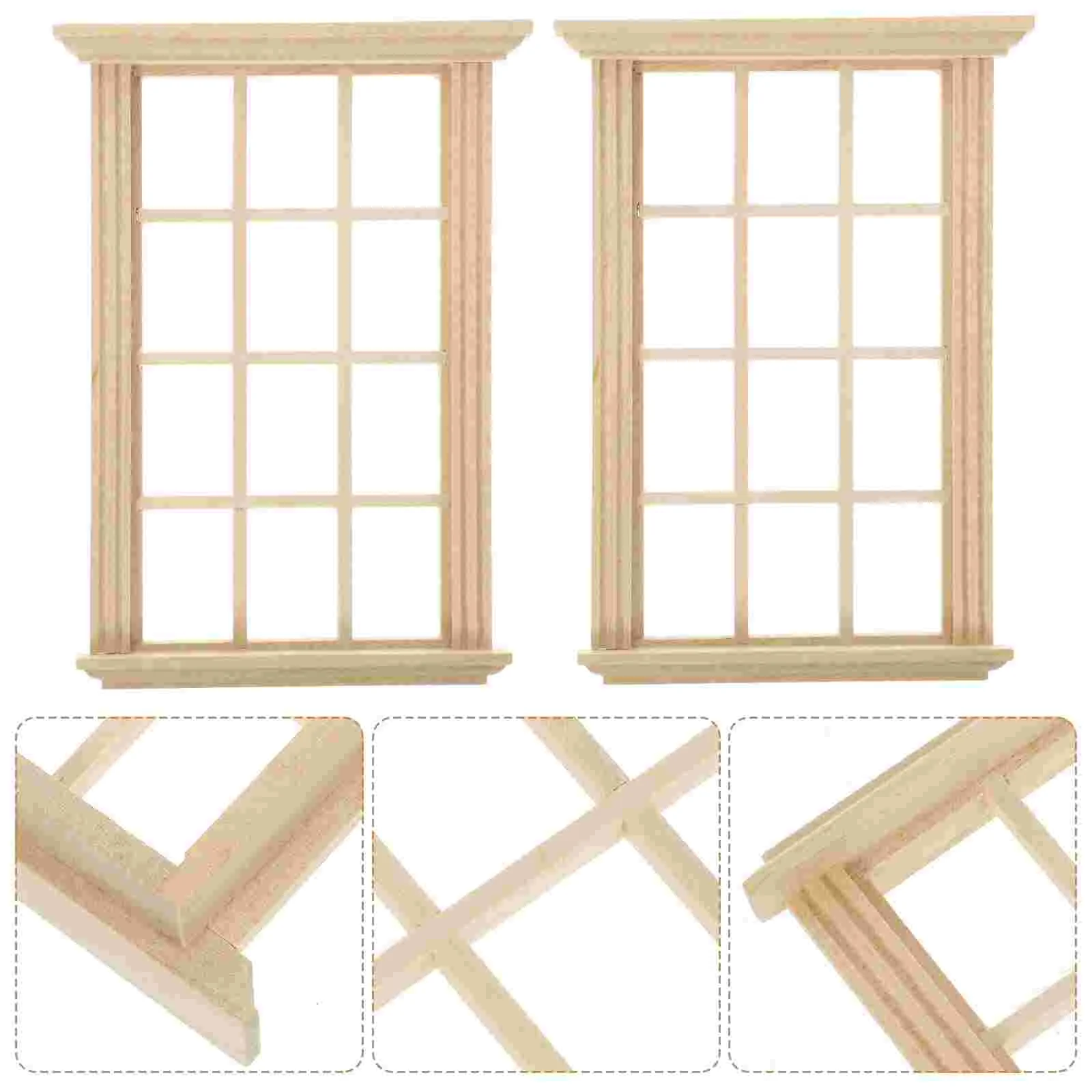 2 Pcs Material House Ornament Small Window Frame Craft Mini Figures Retro Furniture Blinds Wooden Child Childrens Toys
2 Pcs Material House Ornament Small Window Frame Craft Mini Figures Retro Furniture Blinds Wooden Child Childrens Toys