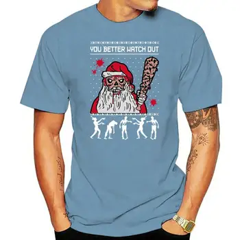 Ugly Christmas Sweater Zombie Walker Scarys and Dead Santa T-ShirtCartoon t shirt men Unisex New Fashion tshirt free shipping