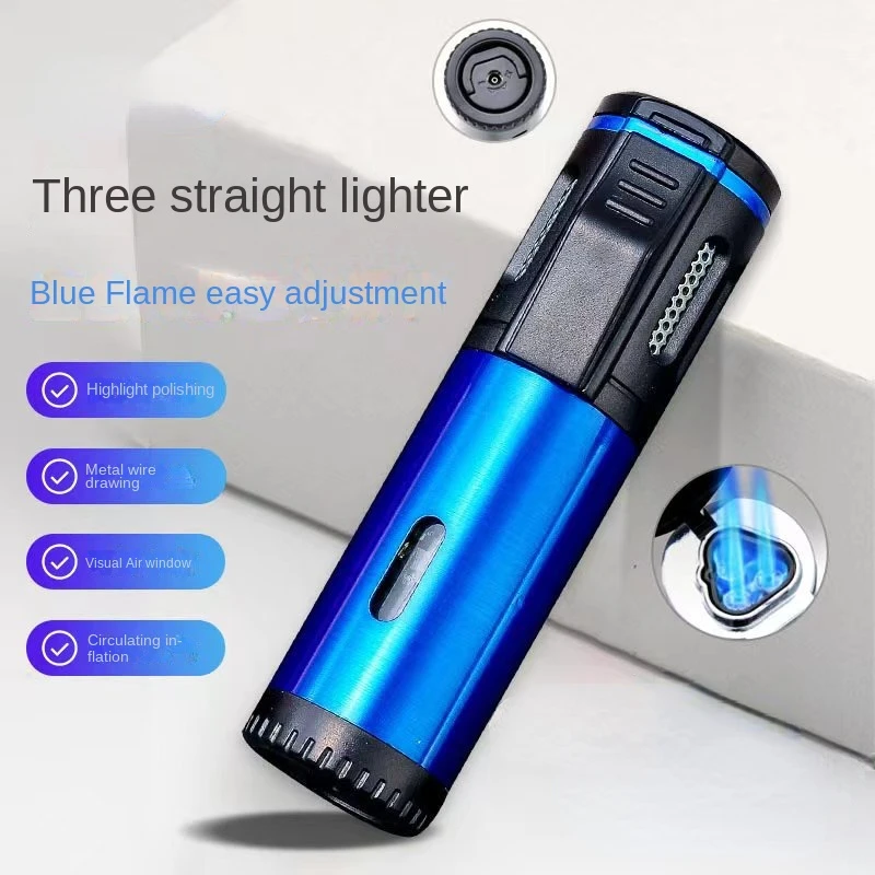 Portable Three Straight Cigar Flame Gun Welding Gun Outdoor Barbecue Lighter Moxibustion Igniter Burning Torch
Portable Three Straight Cigar Flame Gun Welding Gun Outdoor Barbecue Lighter Moxibustion Igniter Burning Torch