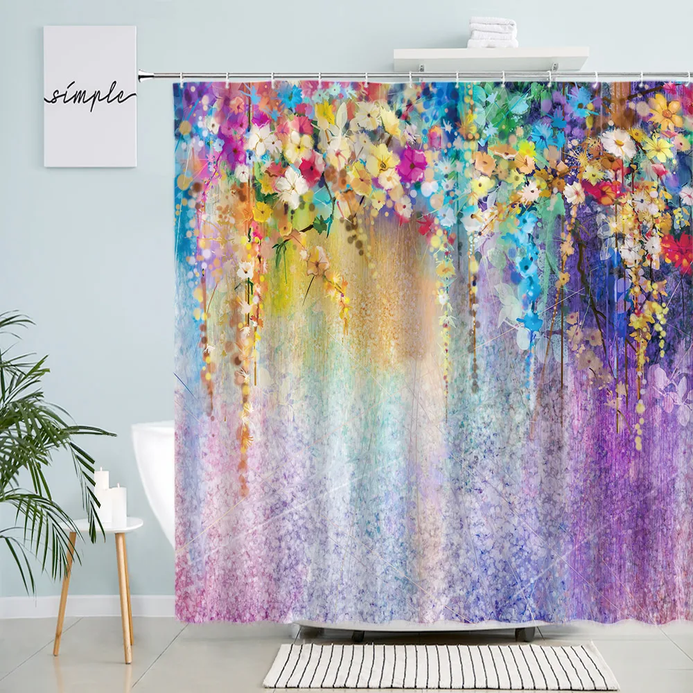 Purple Floral Shower Curtains Watercolor Flowers Plant Abstract Art Waterproof Bath Curtain Polyester Fabric Bathroom Decor Sets
Purple Floral Shower Curtains Watercolor Flowers Plant Abstract Art Waterproof Bath Curtain Polyester Fabric Bathroom Decor Sets