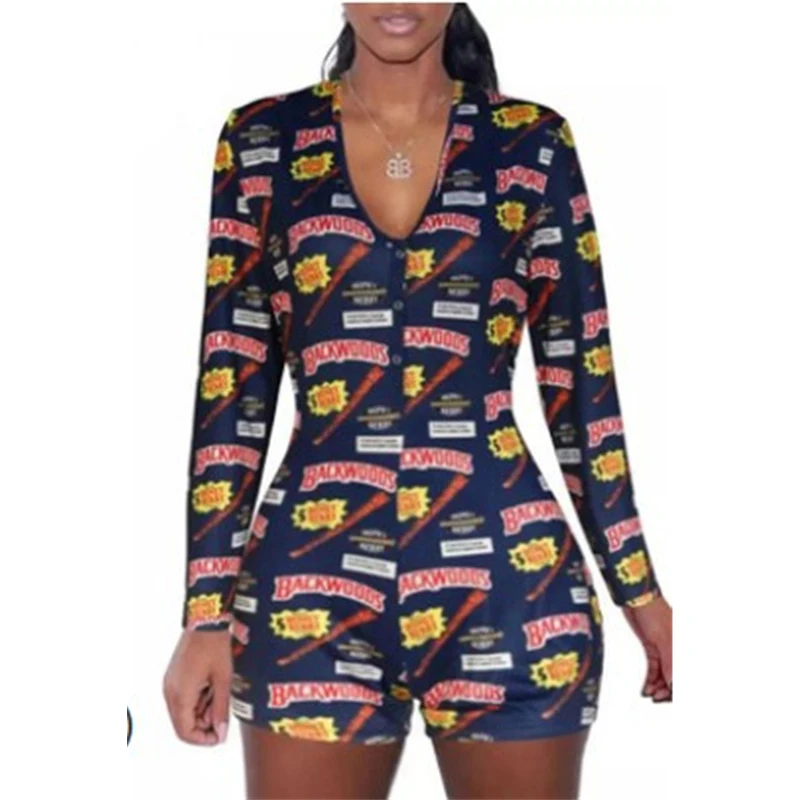 Sexy Women Jumpsuits Sleepwear Deep V-neck Cartoon Print Bodycon Shorts Romper 3 Colors Leotard Long Sleeve Bodysuit
Sexy Women Jumpsuits Sleepwear Deep V-neck Cartoon Print Bodycon Shorts Romper 3 Colors Leotard Long Sleeve Bodysuit