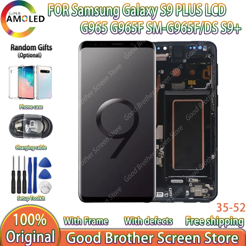 Original S9plus Amoled For SAMSUNG S9 Plus G965 G965f Lcd Display With Screen Assembly Parts ,With Burn,Free back cove
Original S9plus Amoled For SAMSUNG S9 Plus G965 G965f Lcd Display With Screen Assembly Parts ,With Burn,Free back cove
