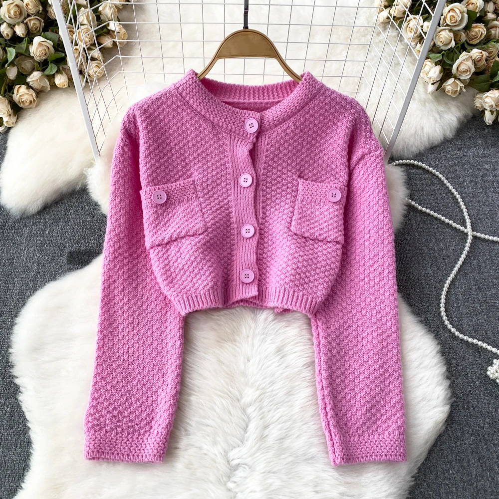 Clothland Women Elegant Knitting Cardigan Short Style Crop Top Long Sleeve Sweater Coat Candy Color Jacket Mujer HA421
Clothland Women Elegant Knitting Cardigan Short Style Crop Top Long Sleeve Sweater Coat Candy Color Jacket Mujer HA421