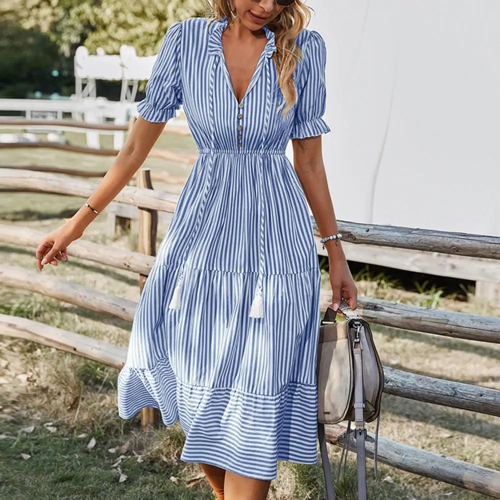 Ele-choices Elegant Women Dress for Women Striped Ruffles Dresses for Women 2022 Causa Dress Summer for Women Party
Ele-choices Elegant Women Dress for Women Striped Ruffles Dresses for Women 2022 Causa Dress Summer for Women Party