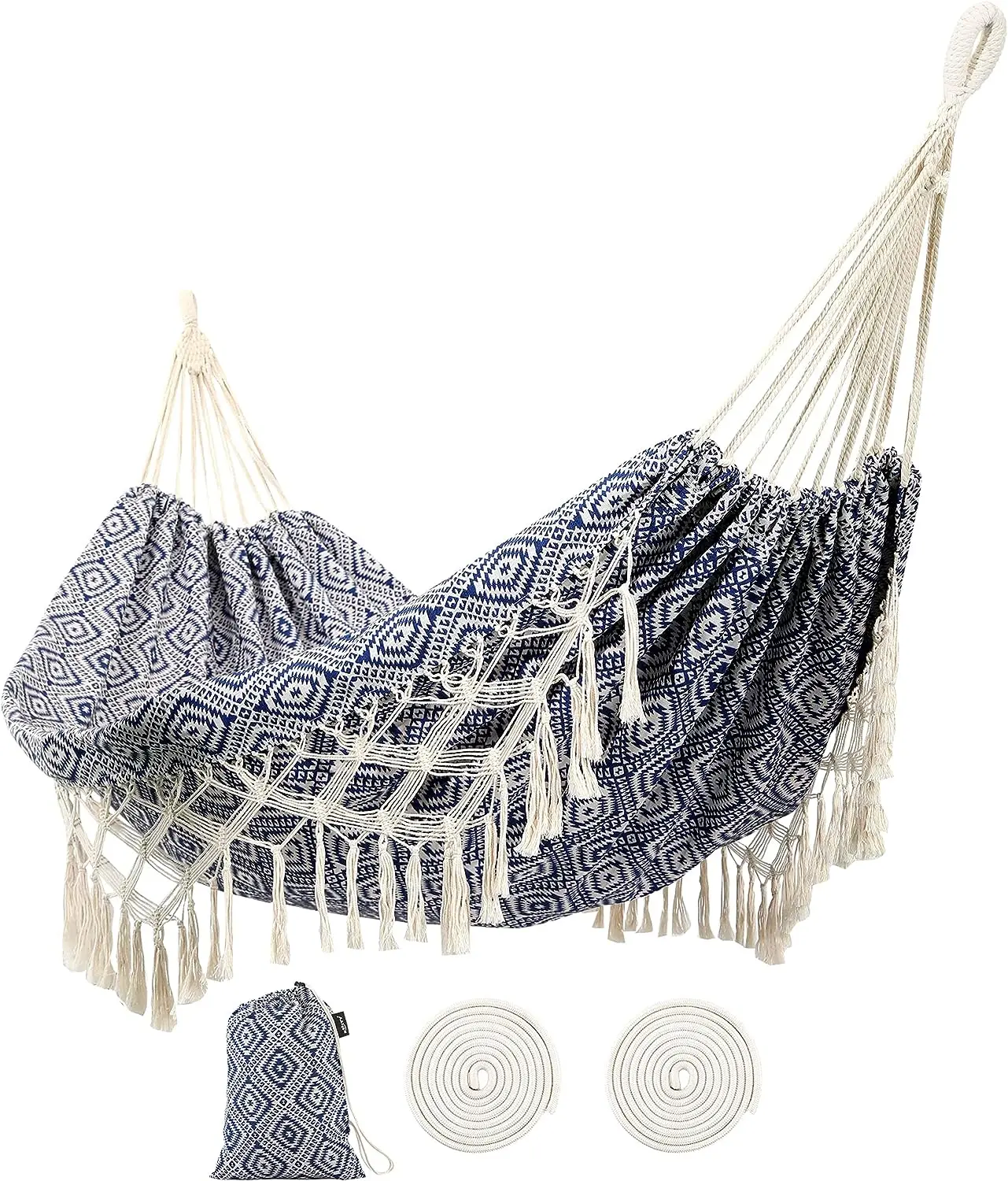 

Hammock with Tassels,Garden Hammocks with Portable Carry,Bag Macrame Fringe for ,Garden,Backyard,Beach,Outdoor and Indoor Porch