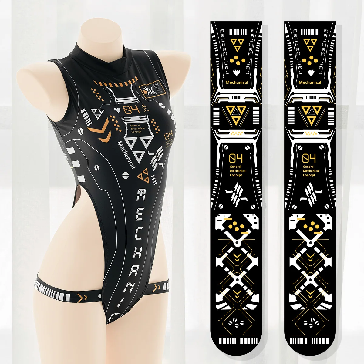 Anime Clothes Girl Punk Dark Cyber Mechanical Cosplay Women Costumes Printed High Fork Hollow Out Swimwear Jumpsuits Sets
Anime Clothes Girl Punk Dark Cyber Mechanical Cosplay Women Costumes Printed High Fork Hollow Out Swimwear Jumpsuits Sets