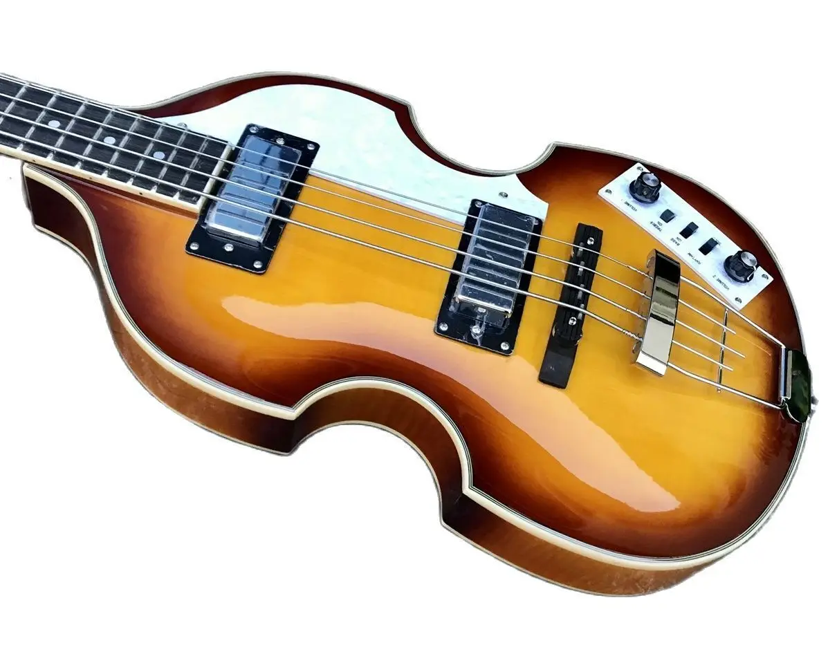 Rare 4 Strings Hofner McCartney BB2 Violin Guitar Tobacco Sunburst Electric Bass Guitar Flame Maple Top & Back Pearl Pickgaurd
Rare 4 Strings Hofner McCartney BB2 Violin Guitar Tobacco Sunburst Electric Bass Guitar Flame Maple Top & Back Pearl Pickgaurd