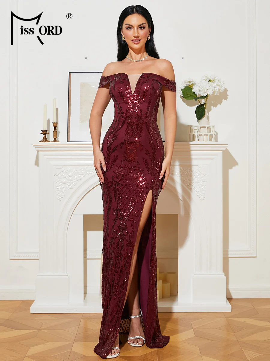 Missord 2023 Wine Luxury Evening Dresses For Wedding Women Off Shoulder Sequins Thigh Split Bodycon Party Prom Dress Long Gown
Missord 2023 Wine Luxury Evening Dresses For Wedding Women Off Shoulder Sequins Thigh Split Bodycon Party Prom Dress Long Gown
