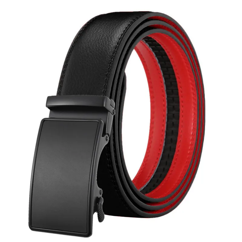 Ремень LannyQveen мужской с автоматической пряжкой, модный пояс из воловьей кожи, с металлической пряжкой, в деловом стиле