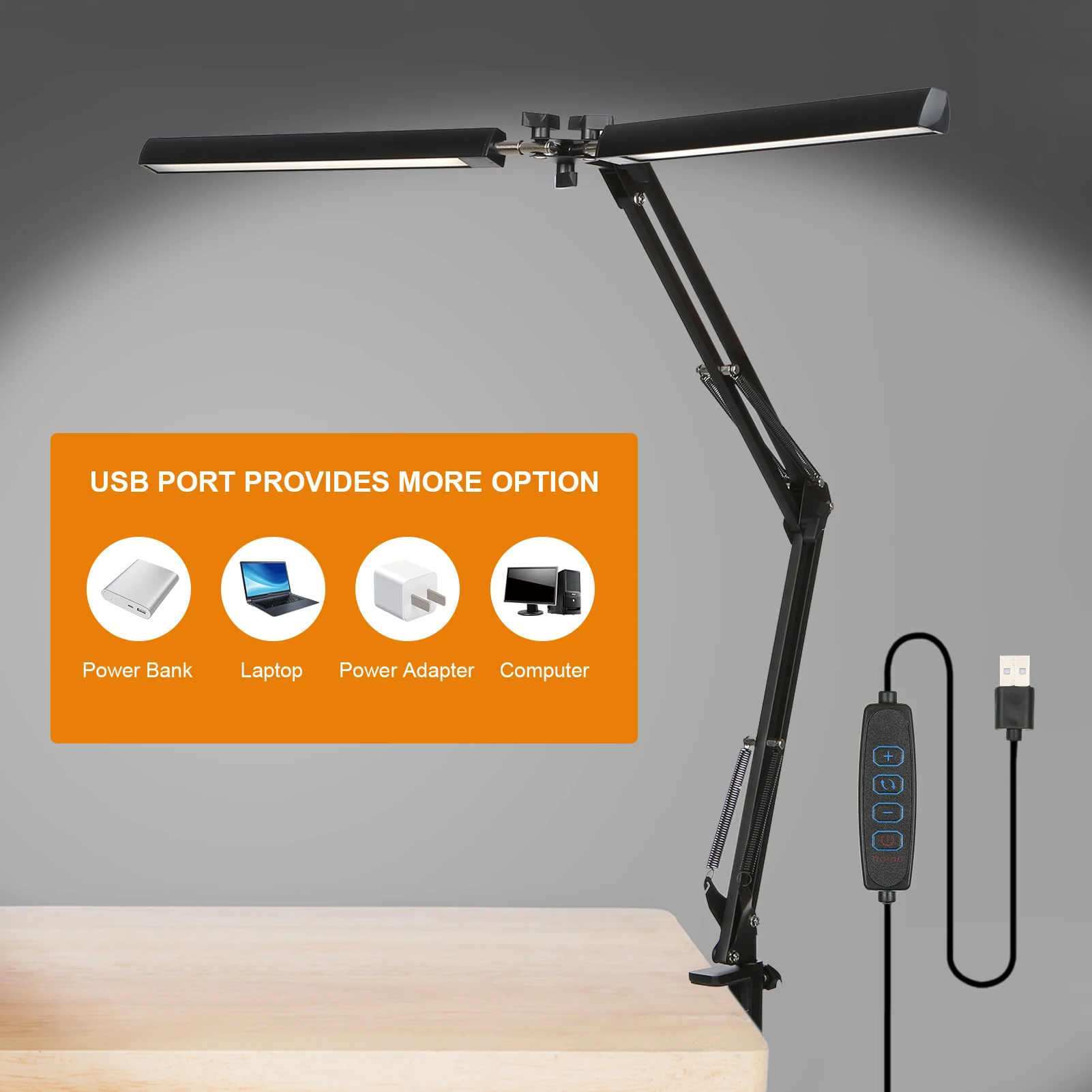 120LEDs Swing Arm Desk Lamp with Clamp Architect Table Light 3 Color Temperature Changing Lighting Dimmable USB Flexible Bracket
120LEDs Swing Arm Desk Lamp with Clamp Architect Table Light 3 Color Temperature Changing Lighting Dimmable USB Flexible Bracket