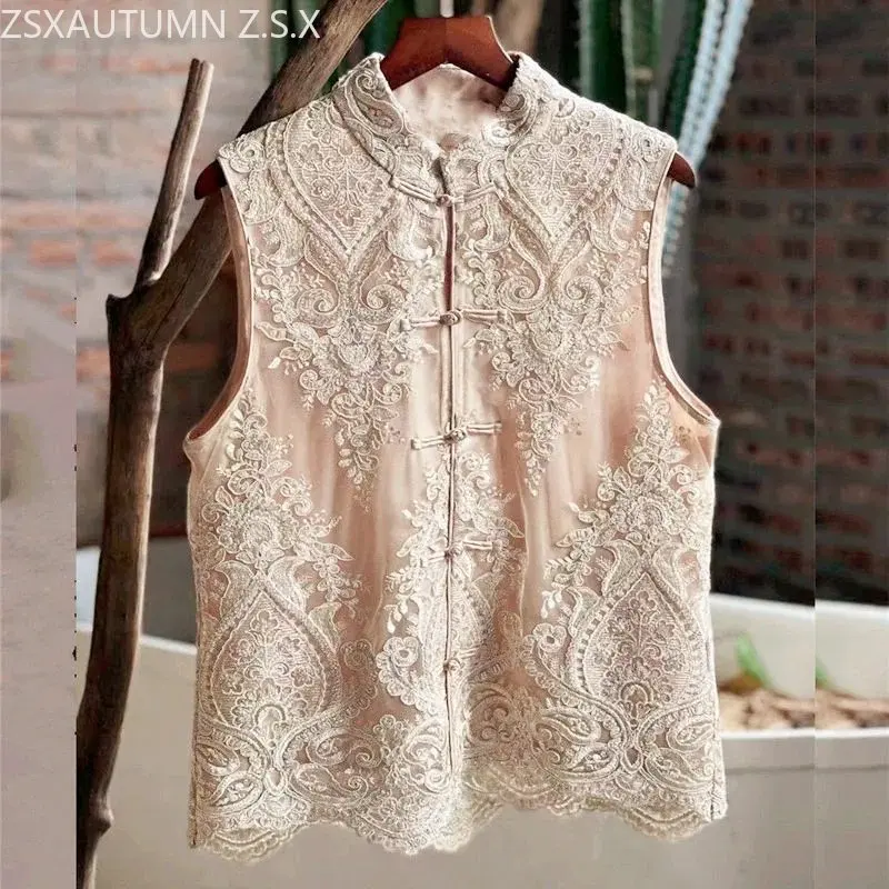 Женский кружевной жилет с бусинами, элегантный жилет без рукавов в стиле ретро, традиционная одежда в китайском стиле, костюм Чонсам Тан, топы, лето 2023
Женский кружевной жилет с бусинами, элегантный жилет без рукавов в стиле ретро, традиционная одежда в китайском стиле, костюм Чонсам Тан, топы, лето 2023