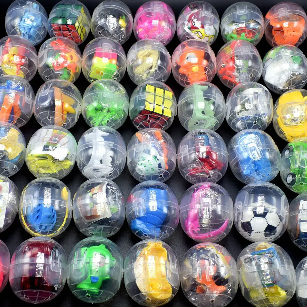 

1-30pcs NEW 47mm Gacha Mixed Doll Toy Ball Transparent Capsule Surprise Egg Model Puppets Toys for Kids Playground Game Machine