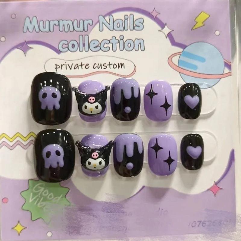 Sanrios Kuromi Cartoon Sweet Cool Style Skull Short Hand Painted Manicure Student Girl Heart Kawaii Reusable Nail Stickers
Sanrios Kuromi Cartoon Sweet Cool Style Skull Short Hand Painted Manicure Student Girl Heart Kawaii Reusable Nail Stickers