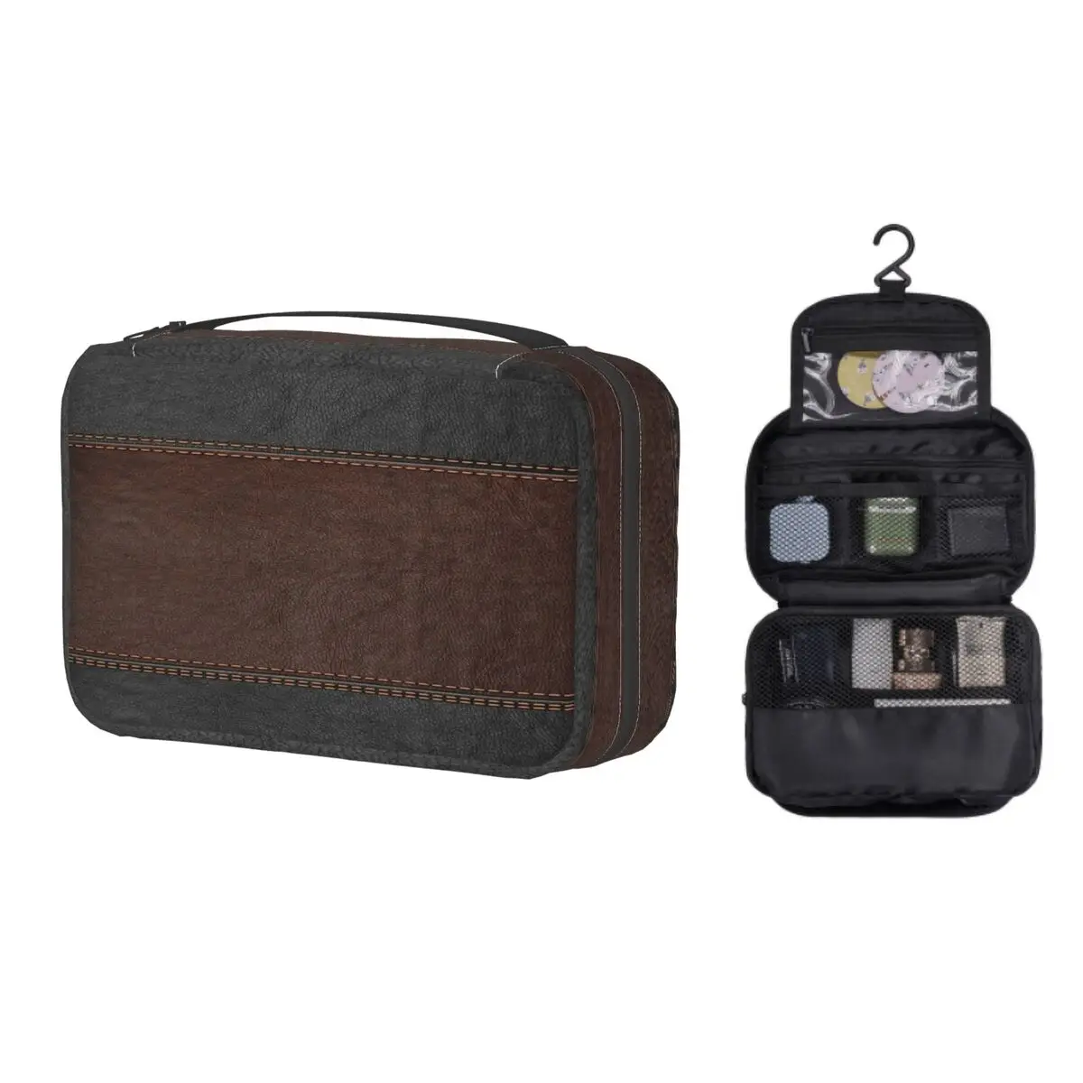 Черно-коричневая прошитая кожаная косметичка для женщин, дорожный косметический Органайзер, средневековый стиль, подвесные фотосумки
Черно-коричневая прошитая кожаная косметичка для женщин, дорожный косметический Органайзер, средневековый стиль, подвесные фотосумки