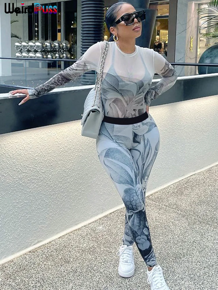 Weird Puss Casual Tie Dye 2 Piece Set Women Round Neck Mesh Tops+High Waist Pants See Through Stretch Skinny Street Matching
Weird Puss Casual Tie Dye 2 Piece Set Women Round Neck Mesh Tops+High Waist Pants See Through Stretch Skinny Street Matching