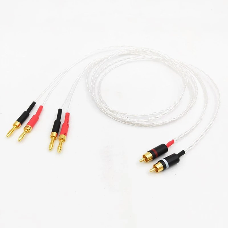 HIFI Kinber 8AG одиночный кристаллический серебряный кабель RCA для основного динамика HIVI 
HIFI Kinber 8AG одиночный кристаллический серебряный кабель RCA для основного динамика HIVI