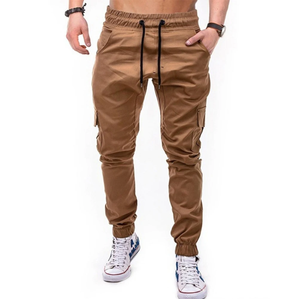 

Mens Casual Combat Work Long Trousers Chino Pants Workwear Multi Pockets Pants Sweatpants Male Jogger Cargo Harem Pencil Pants
