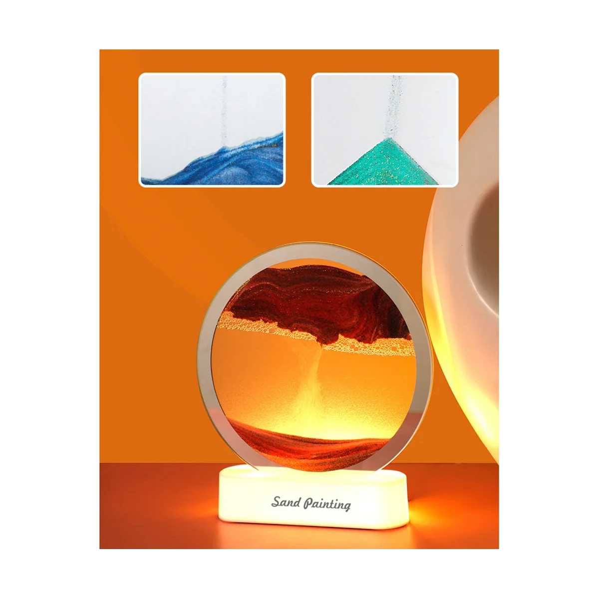 USB LED Night Light 3D Natural Landscape Sand Moving Hourglass Painting Table Lamp -Red
USB LED Night Light 3D Natural Landscape Sand Moving Hourglass Painting Table Lamp -Red