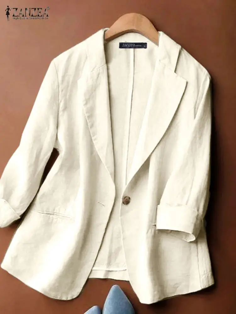 ZANZEA Fashion Women Blazer Office Lady 3/4 Sleeve Outwears Spring Summer Tops Casual Solid Suit Coats Oversized Cotton Blazer
ZANZEA Fashion Women Blazer Office Lady 3/4 Sleeve Outwears Spring Summer Tops Casual Solid Suit Coats Oversized Cotton Blazer
