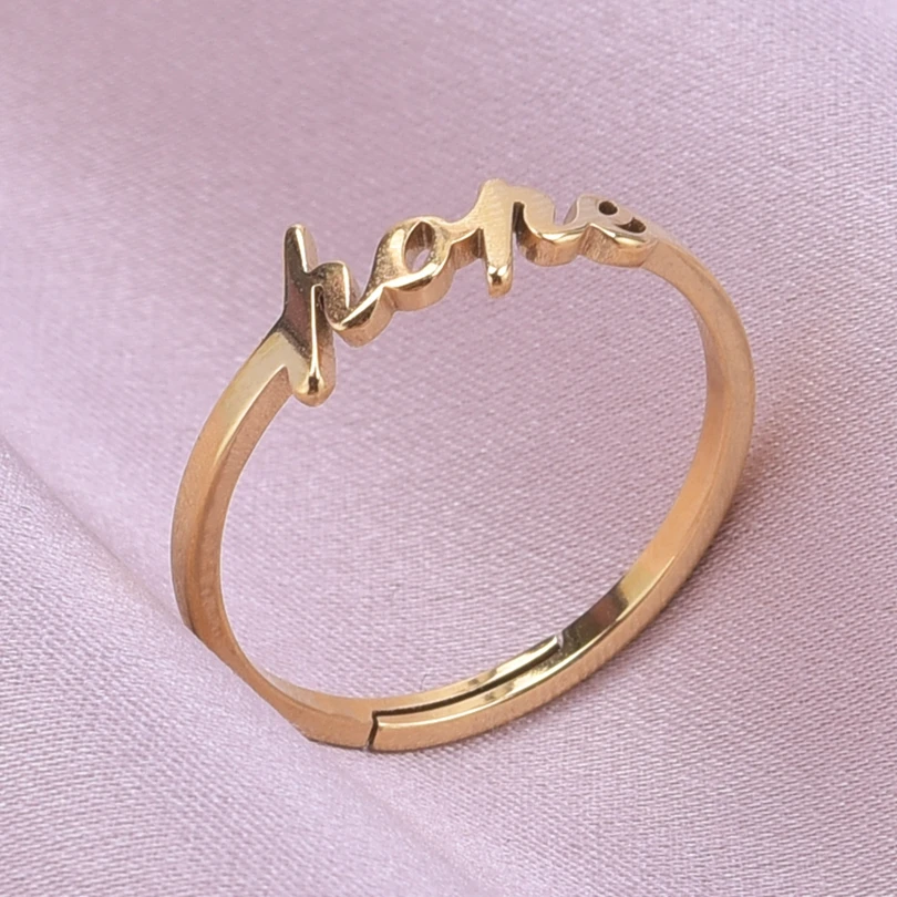 Hope Ring Open Adjustable Stainless Steel Rings For Women Men Accessories Letter Finger Jewelry No Fade Waterproof Girl Anillos
Hope Ring Open Adjustable Stainless Steel Rings For Women Men Accessories Letter Finger Jewelry No Fade Waterproof Girl Anillos