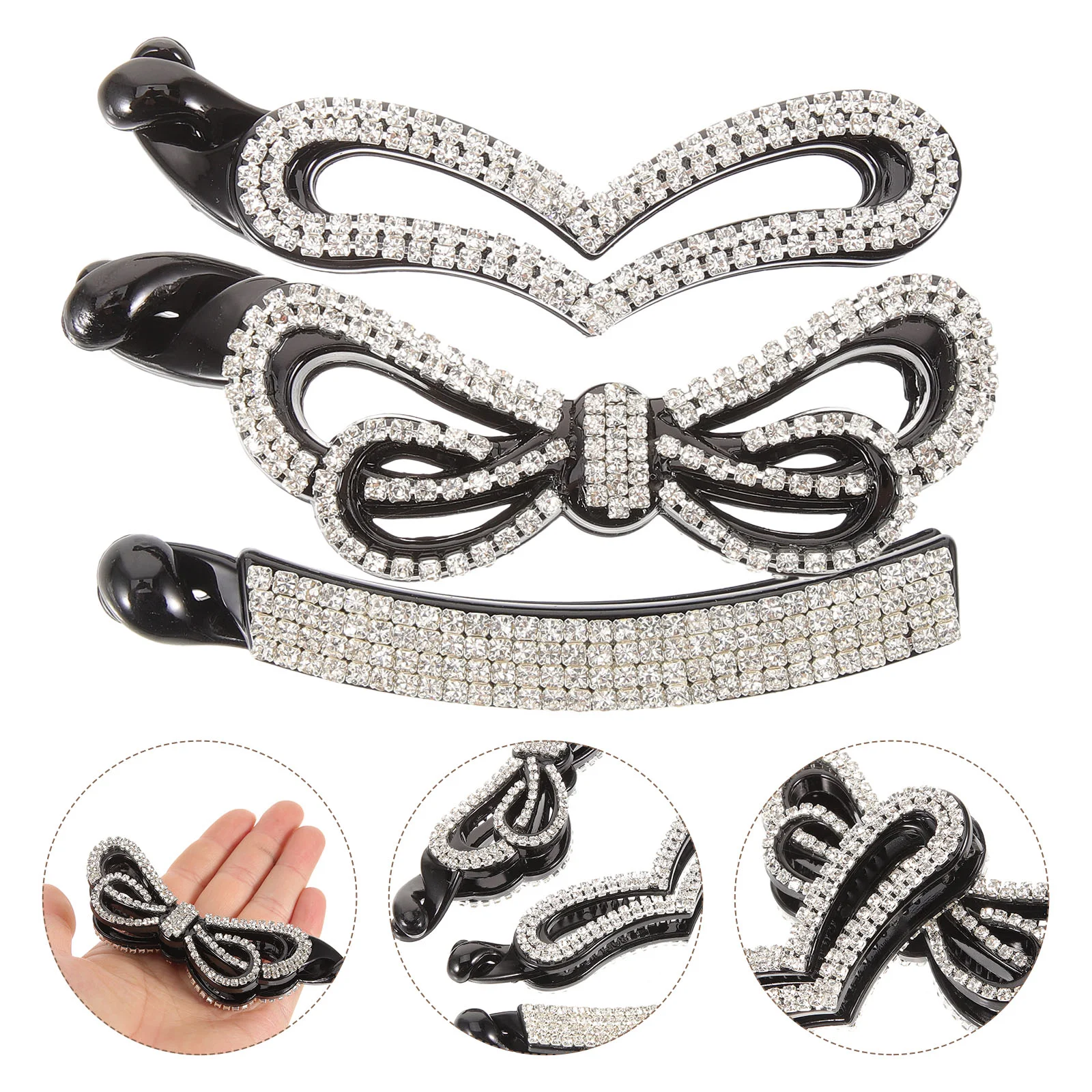 3pcs Large Rhinestone Banana Hair Clip Toothed Ponytail Holder Strong Tension Hair Claw Clamp
3pcs Large Rhinestone Banana Hair Clip Toothed Ponytail Holder Strong Tension Hair Claw Clamp