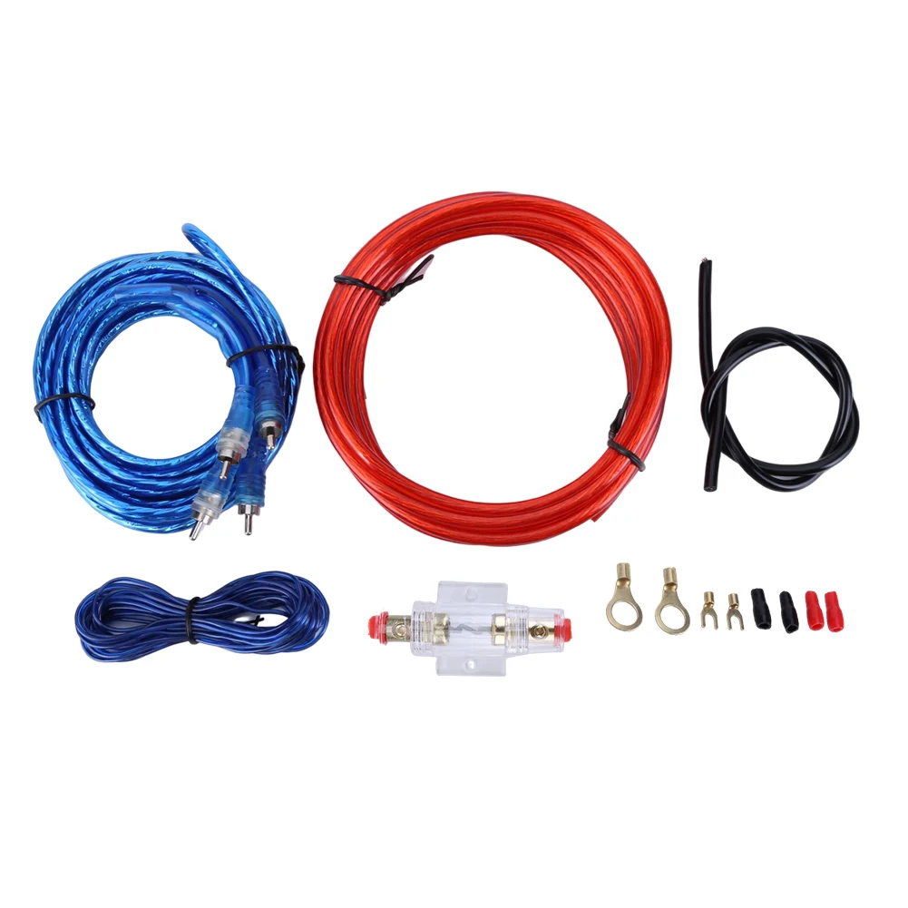 

Car Audio Speakers Wiring kits Cable Amplifier Subwoofer Speaker Installation Wires Kit 8GA 2000W RCA Power Cable Fuse Kit