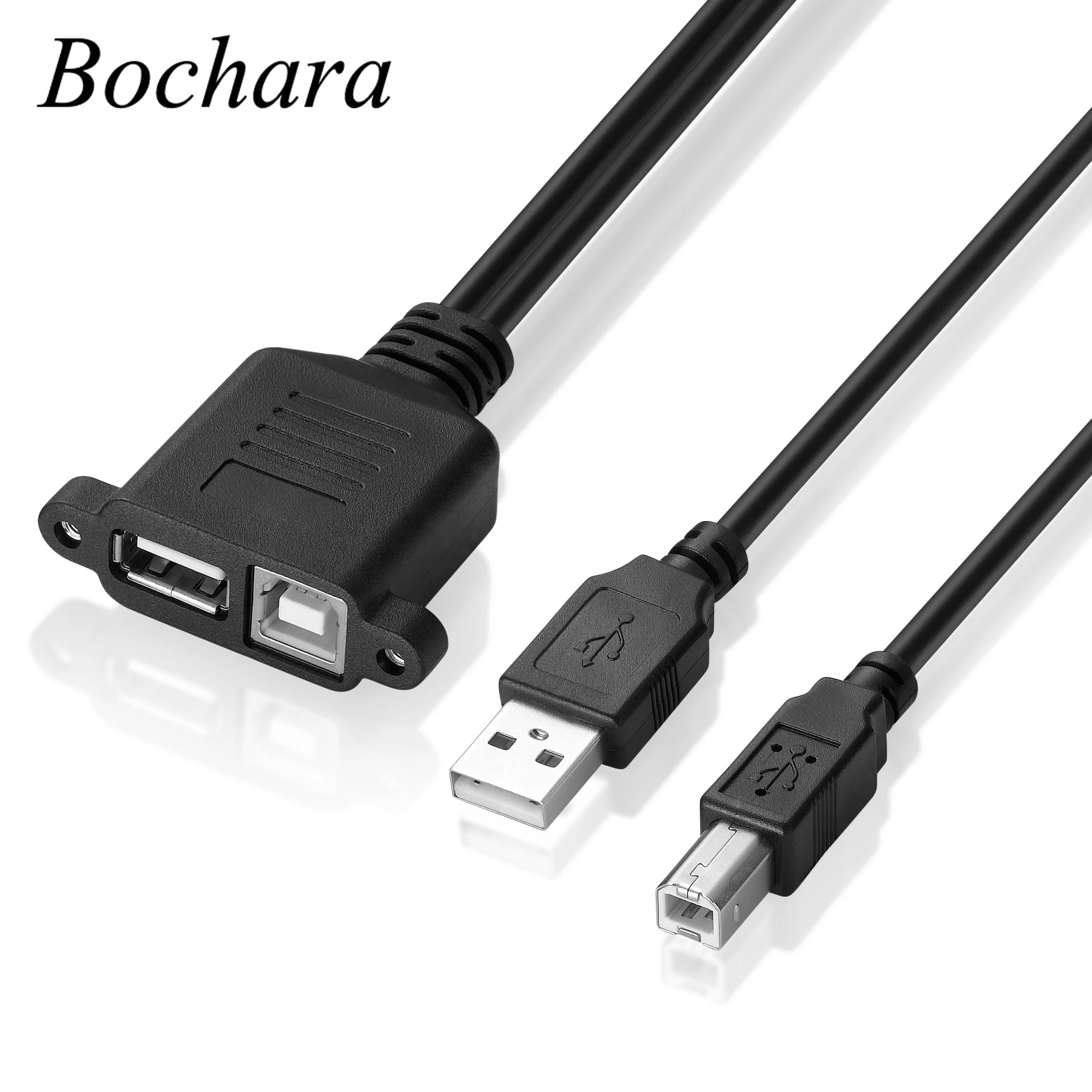 Удлинительный кабель Bochara «Папа-мама» USB Type B «Папа-мама» с винтовым креплением из фольги + плетеной пленки
Удлинительный кабель Bochara «Папа-мама» USB Type B «Папа-мама» с винтовым креплением из фольги + плетеной пленки