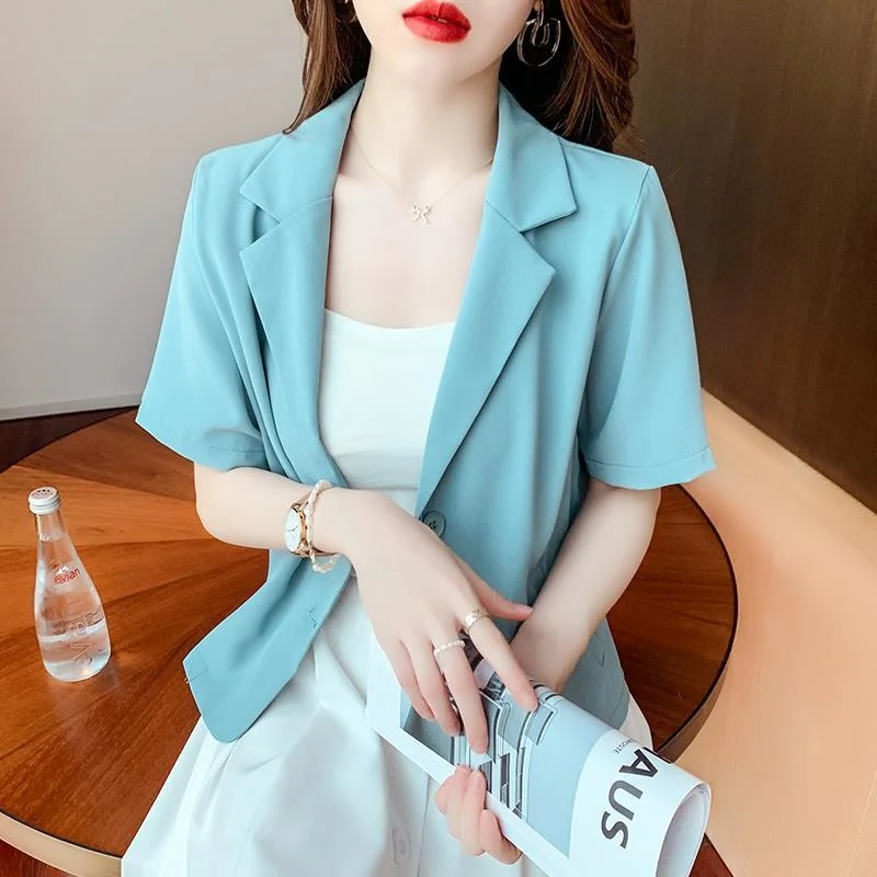 Hong Kong Style Suit Short Sleeved Jacket Women's Summer Thin Temperament British Casual Top Design Sense Cardigan Trend Fashion
Hong Kong Style Suit Short Sleeved Jacket Women's Summer Thin Temperament British Casual Top Design Sense Cardigan Trend Fashion