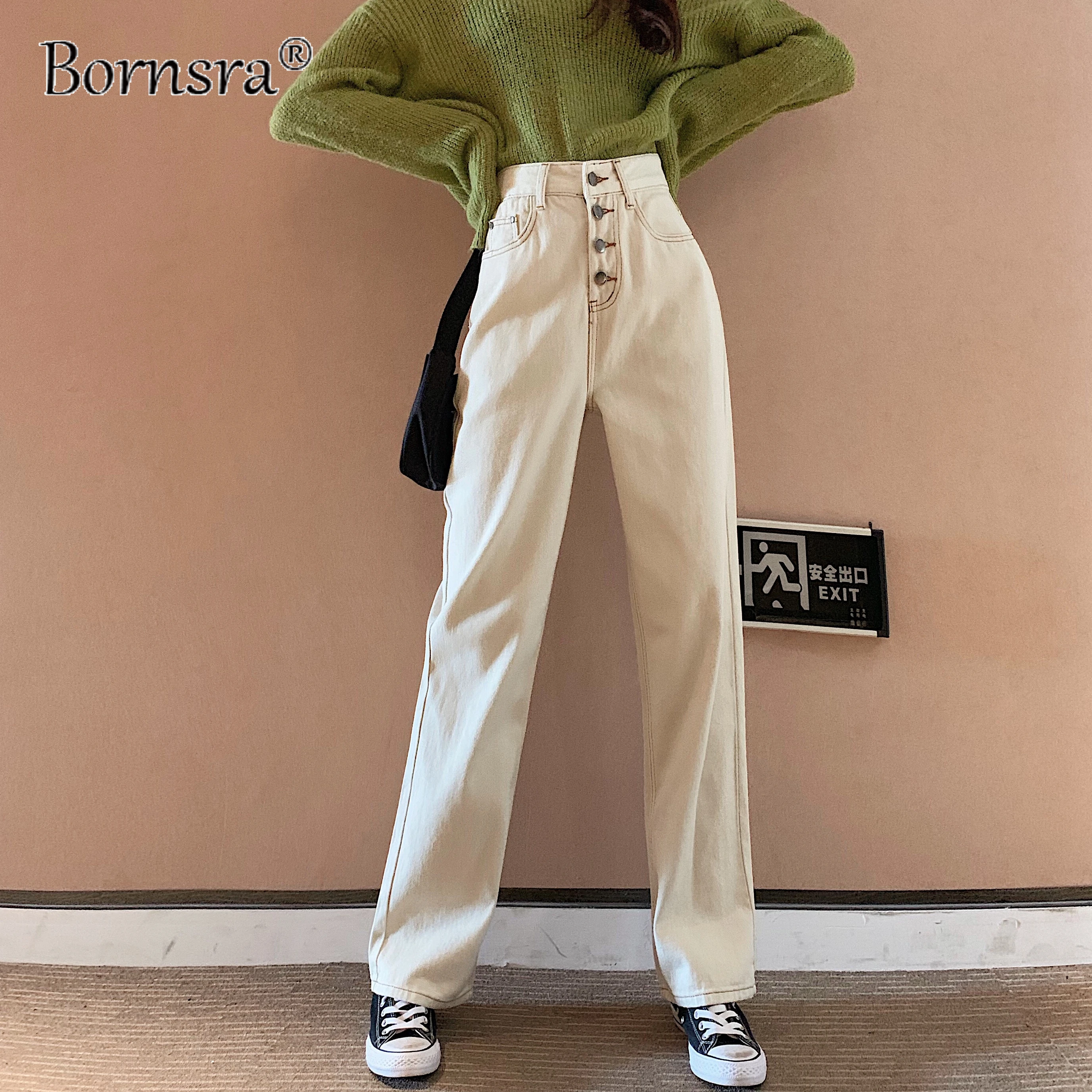 Bornsra Women Harem Jeans Pants Fashion High Waist Loose White Denim Jeans Female Buttons Trousers Spring 2022 Streetwear
Bornsra Women Harem Jeans Pants Fashion High Waist Loose White Denim Jeans Female Buttons Trousers Spring 2022 Streetwear