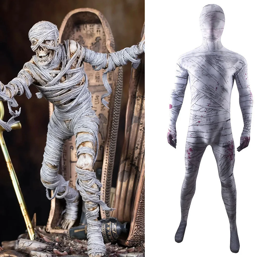 

The Mummy Costume Cosplay Spandex Lycra Halloween Costume The Mummy Boys Superhero Zentai Bodysuit for Adult Kids