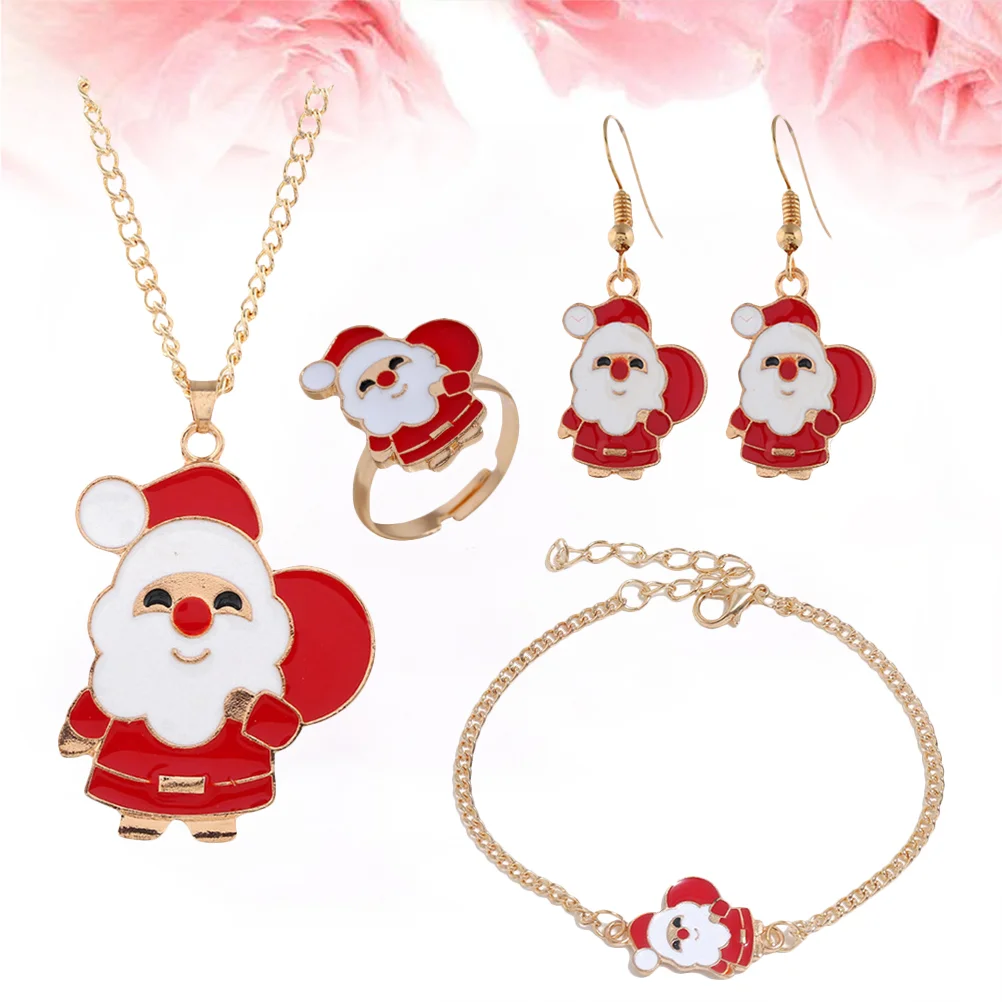 1Set Christmas Jewelry Suit Oil Drip Cute Necklace Bracelet Neck Ear Jewelry Ring for Women Girls
1Set Christmas Jewelry Suit Oil Drip Cute Necklace Bracelet Neck Ear Jewelry Ring for Women Girls