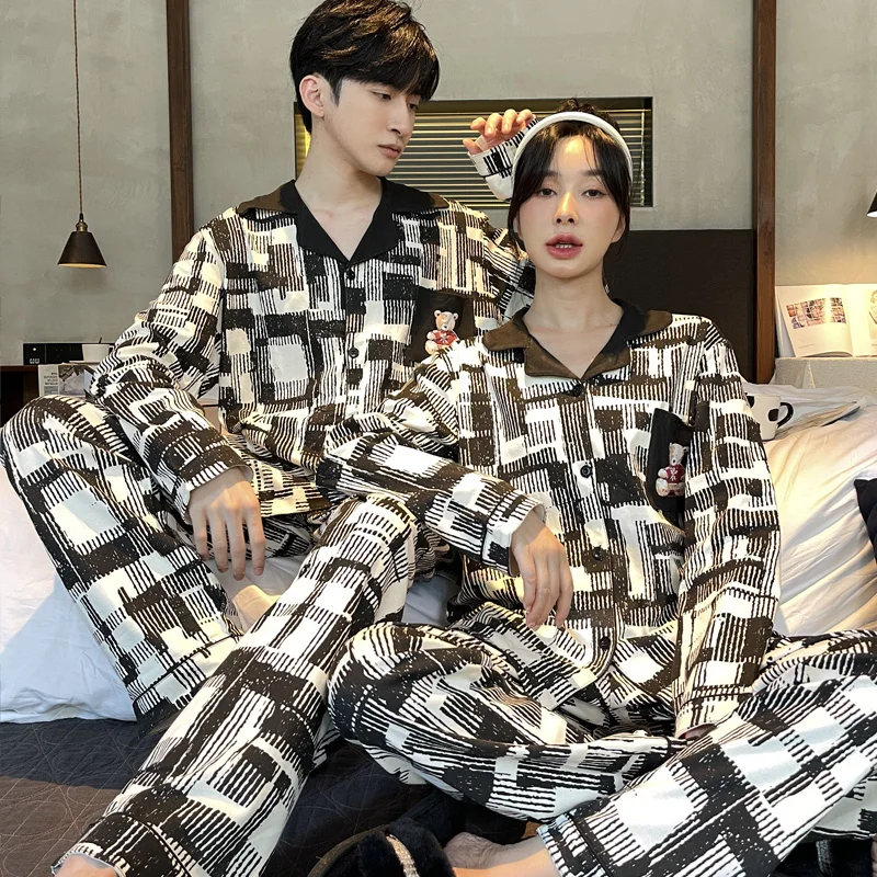 QUHENG Pajamas Set for Men 2022 Autumn Winter Cotton Long Sleeved Trousers Couple Pajamas Suit Homewear Suit Sleepwear Set
QUHENG Pajamas Set for Men 2022 Autumn Winter Cotton Long Sleeved Trousers Couple Pajamas Suit Homewear Suit Sleepwear Set